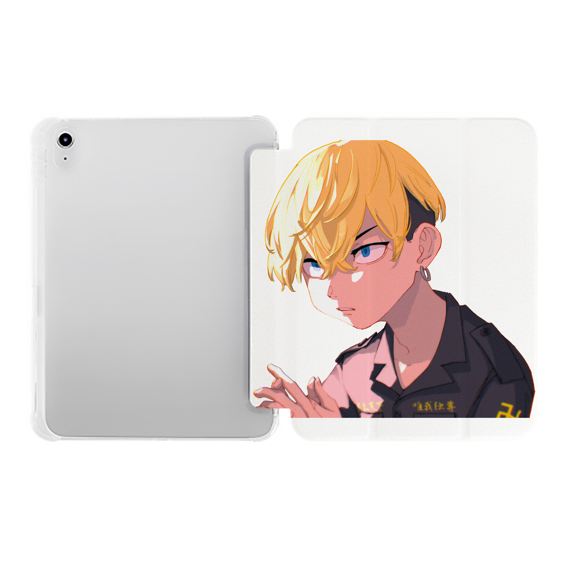 （画像用） 東京リベンジャーズ Tokyo Revengers IPad ケース ペン収納付き 三つ折りスタンド PUレザー×シリコン 対応機種9.5/10.5/10.9インチ